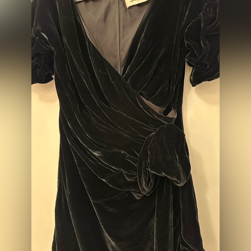 Free People Silk Blend Velvet Wrap Dress - Picture 11 of 13
